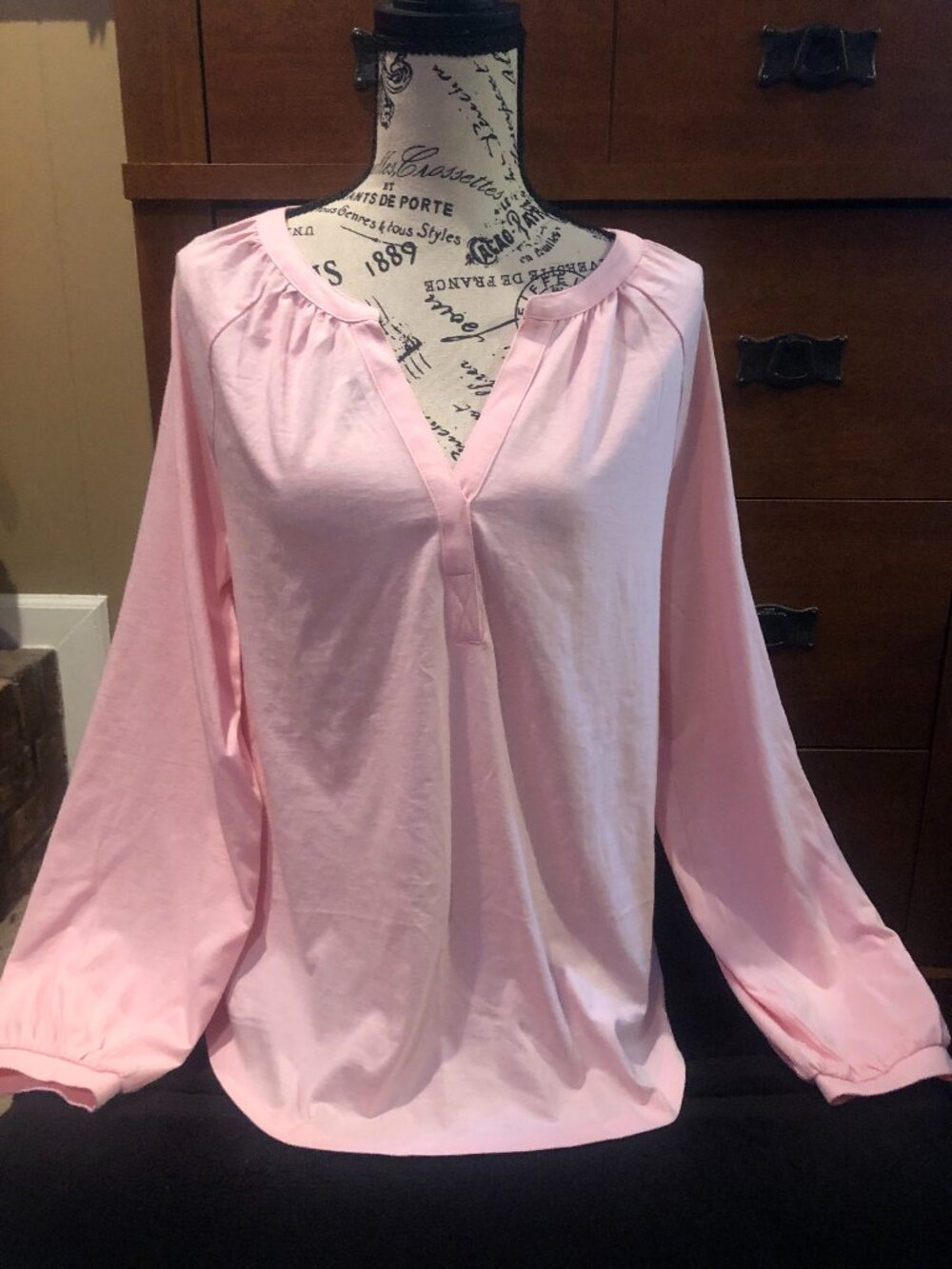 woman's charter club pink blouse size large